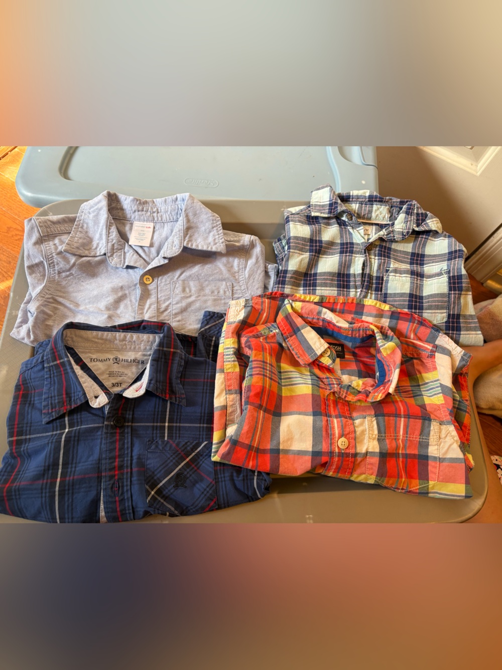 Tommy Hilfiger/Other boys Plaid & Solid Button Shirt Lot - Blue, Red, Yellow